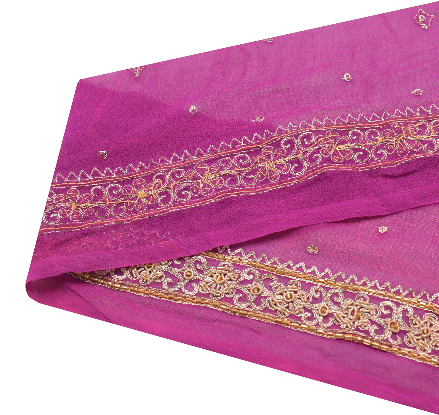 Sushila Vintage Zardozi Work Saree Border Indian Craft Sewing Trim Purple Ribbon