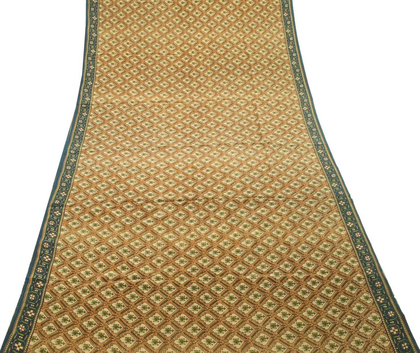 Sushila Vintage Brown Saree 100% Pure Crepe Silk Printed Daily Wear Soft Fabric