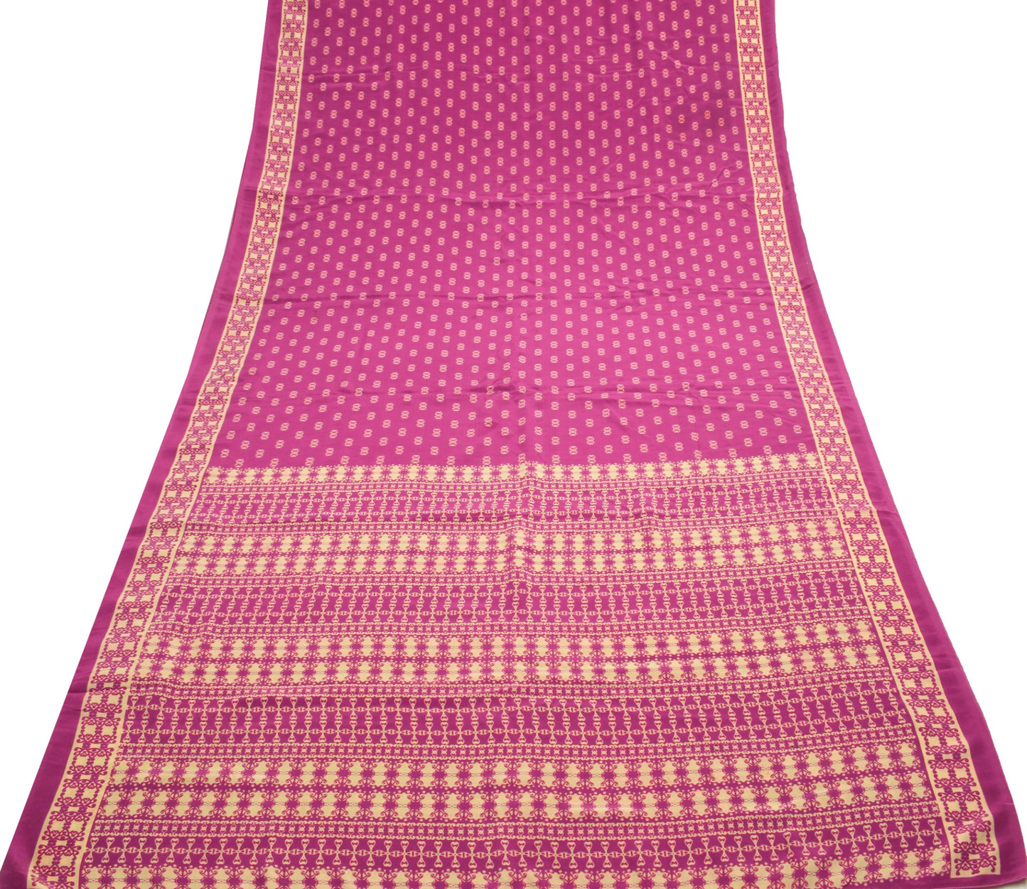 Sushila Vintage Magenta Daily Wear Saree 100%Pure Crepe Silk Printed Soft Fabric