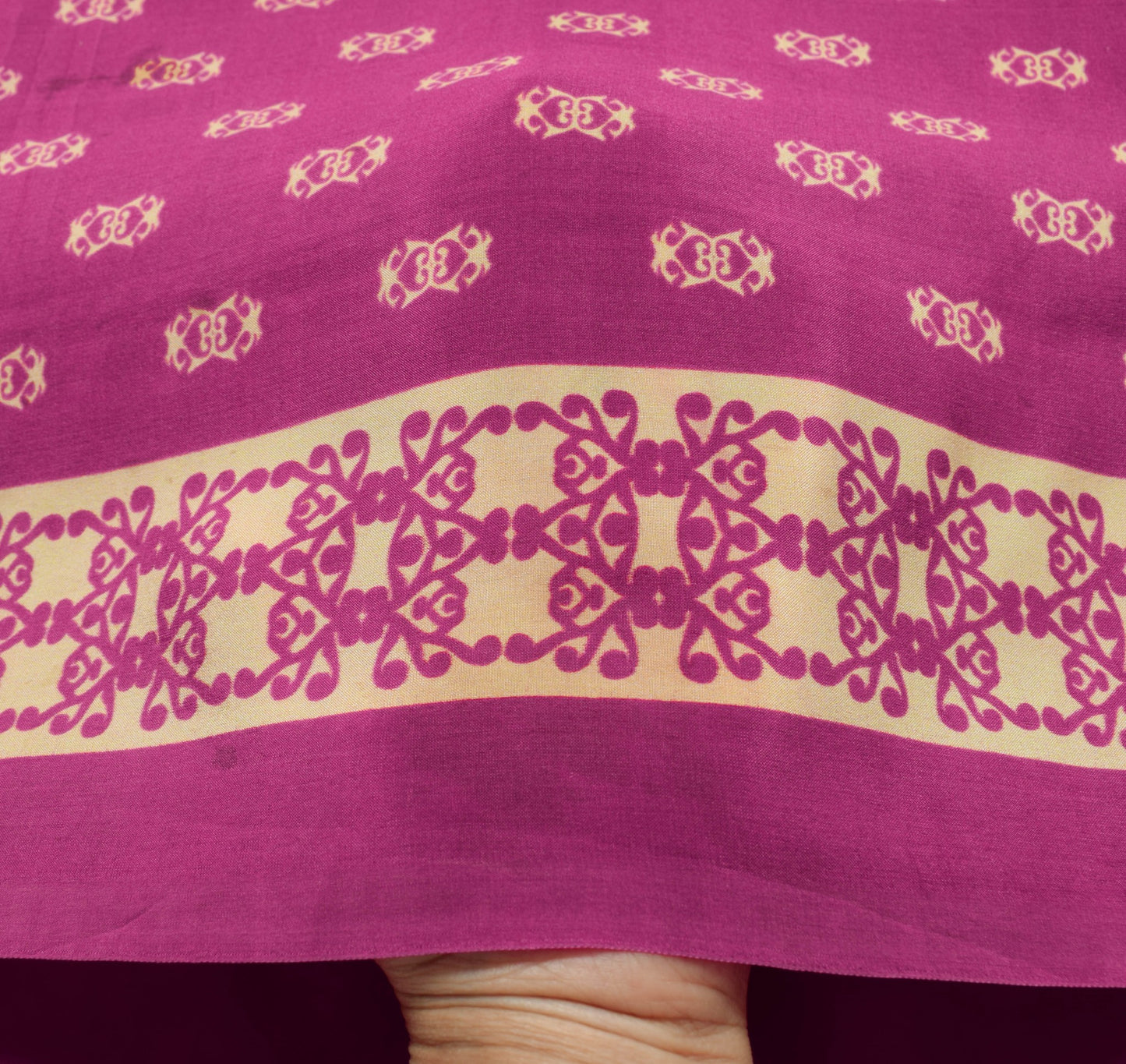 Sushila Vintage Magenta Daily Wear Saree 100%Pure Crepe Silk Printed Soft Fabric