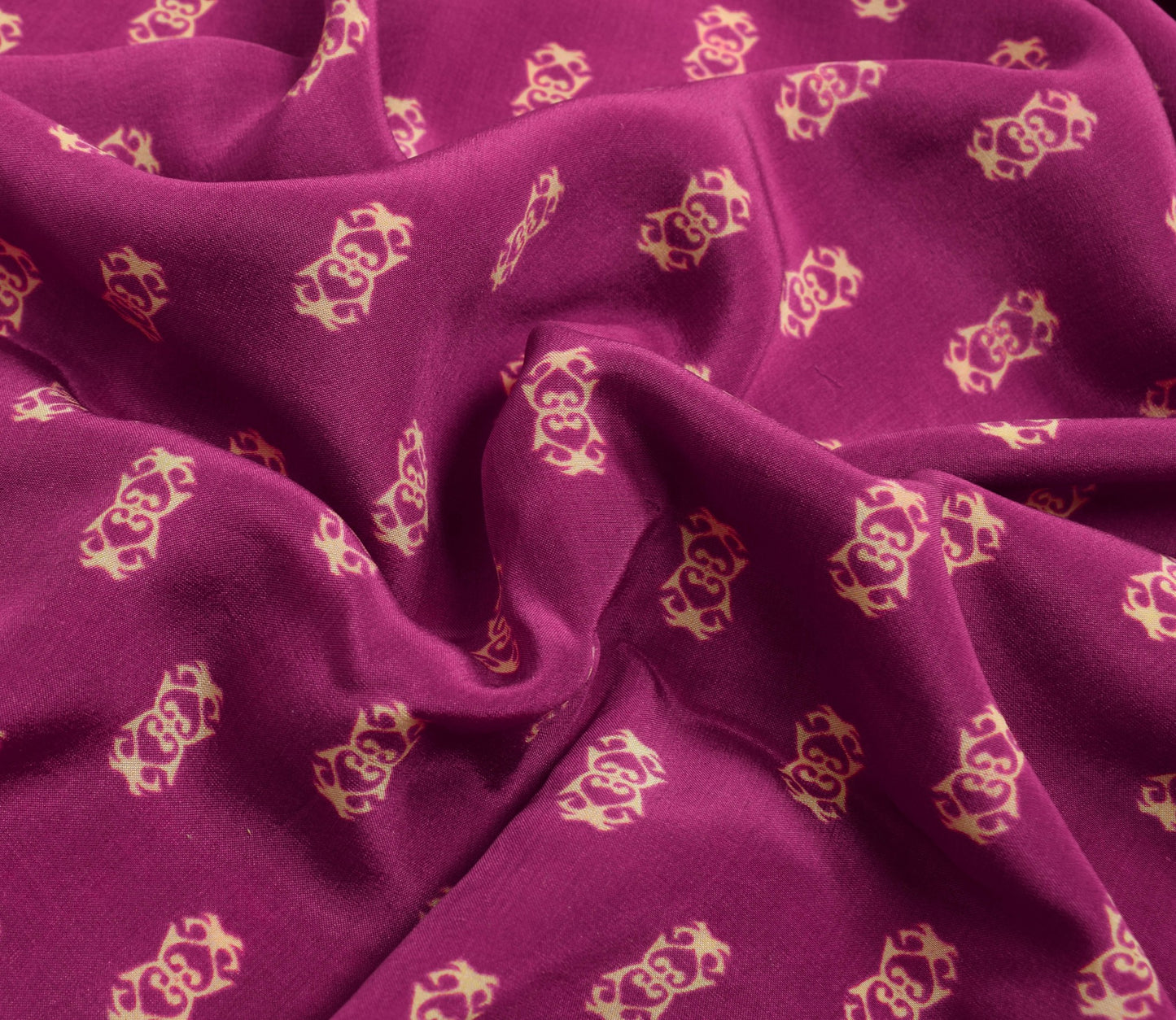 Sushila Vintage Magenta Daily Wear Saree 100%Pure Crepe Silk Printed Soft Fabric