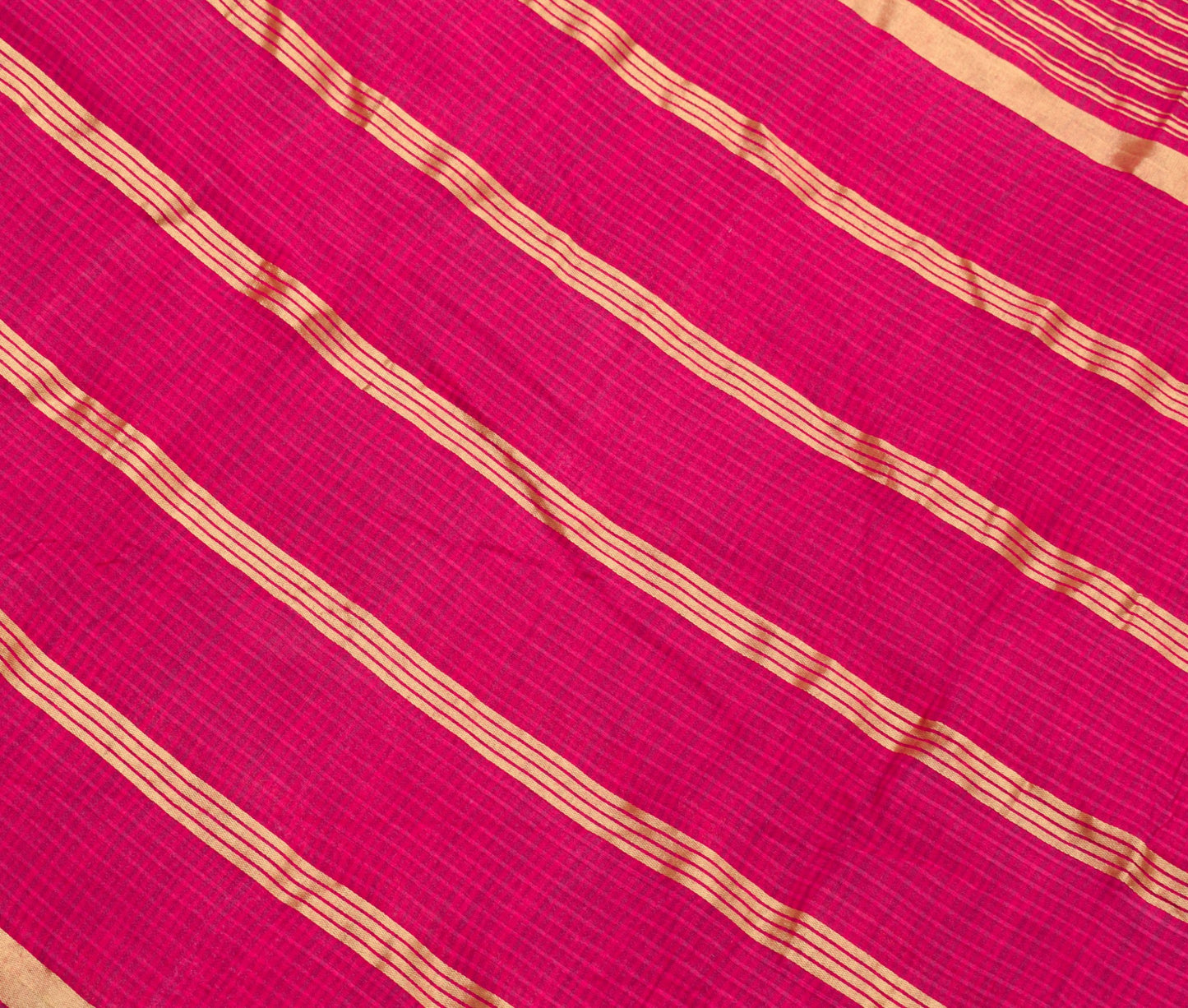 Sushila Vintage Magenta Woven Saree 100% Pure Cotton Printed Floral Craft Fabric