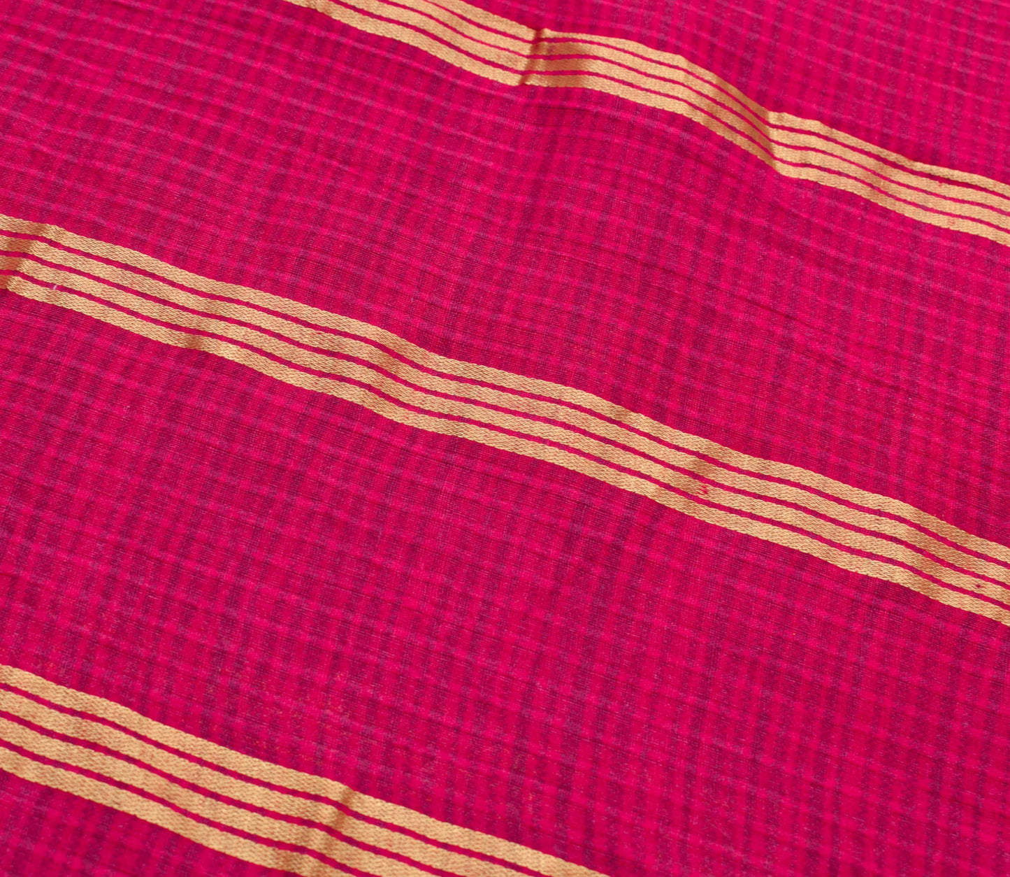 Sushila Vintage Magenta Woven Saree 100% Pure Cotton Printed Floral Craft Fabric