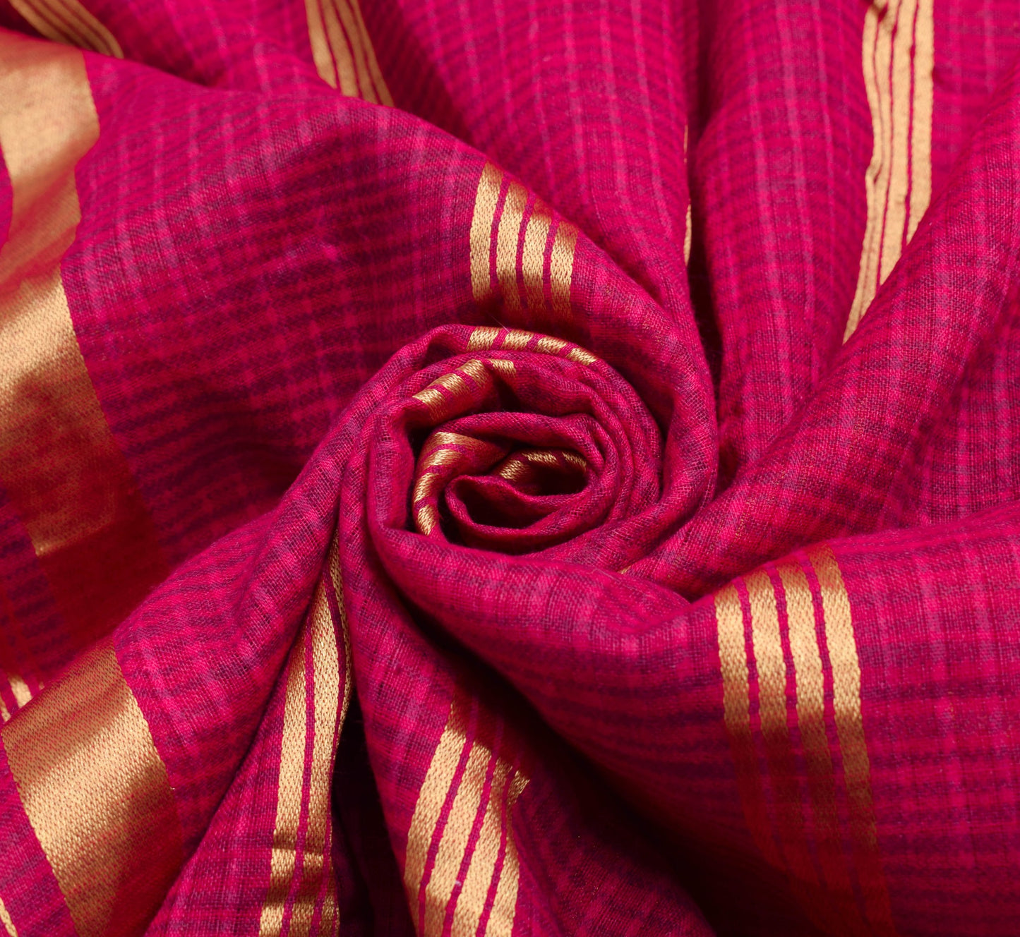 Sushila Vintage Magenta Woven Saree 100% Pure Cotton Printed Floral Craft Fabric