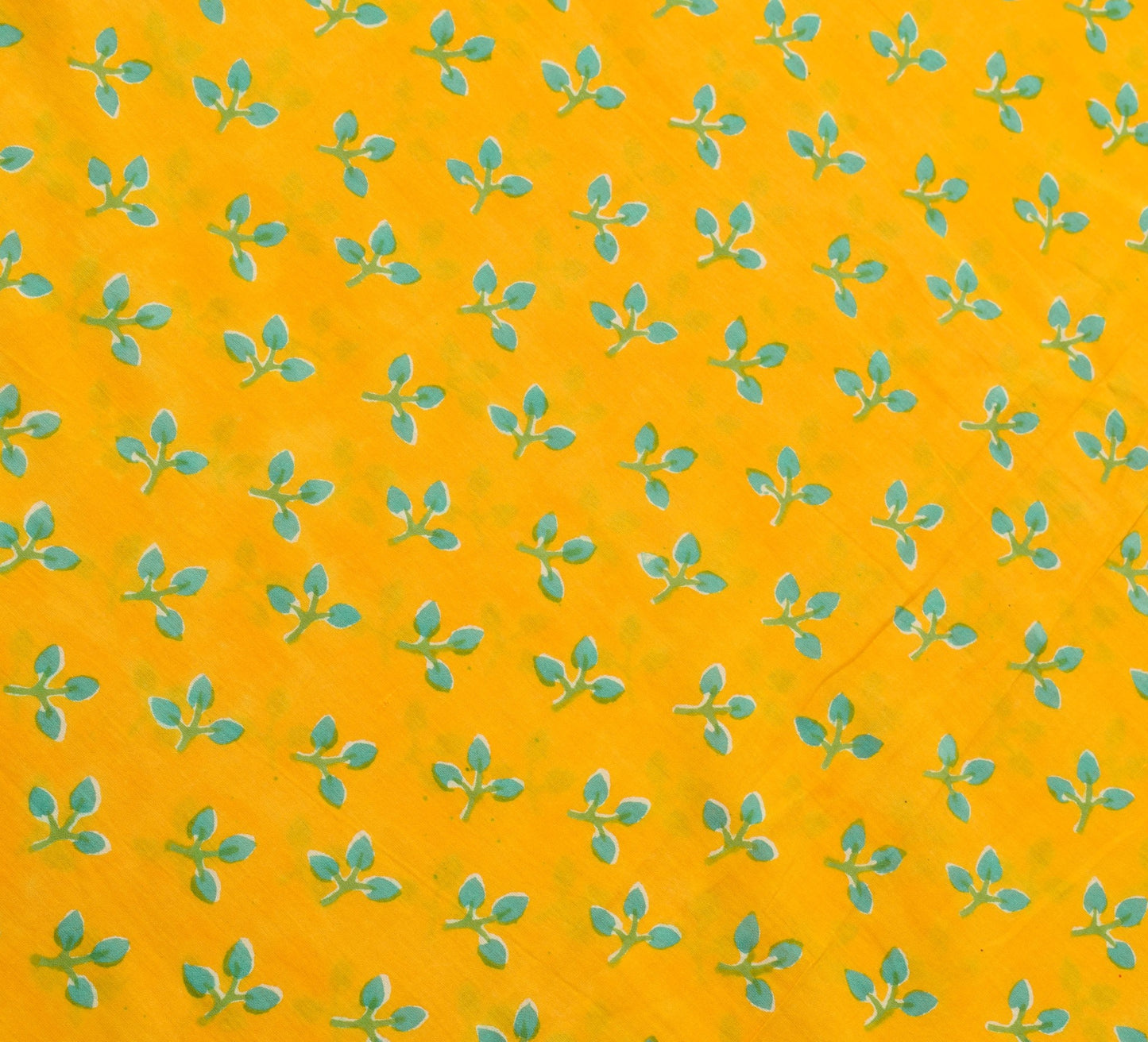 Sushila Vintage Yellow Hand Block Saree Pure Cotton Printed Floral Craft Fabric