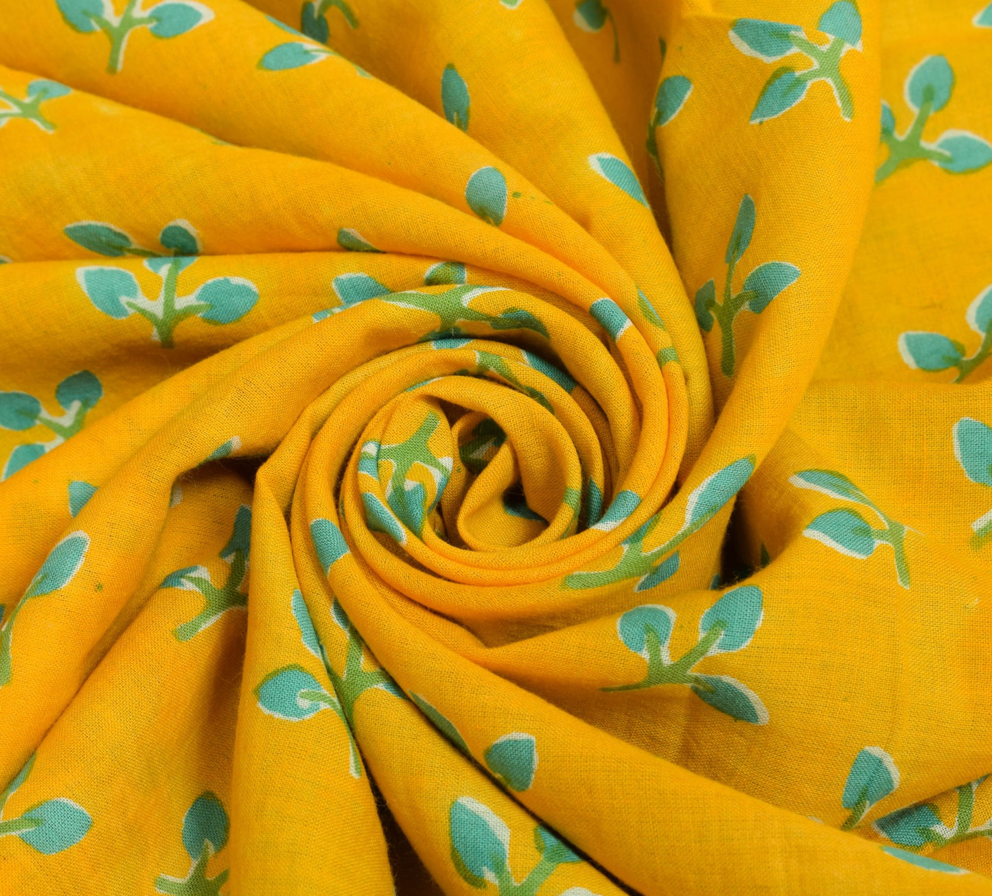 Sushila Vintage Yellow Hand Block Saree Pure Cotton Printed Floral Craft Fabric