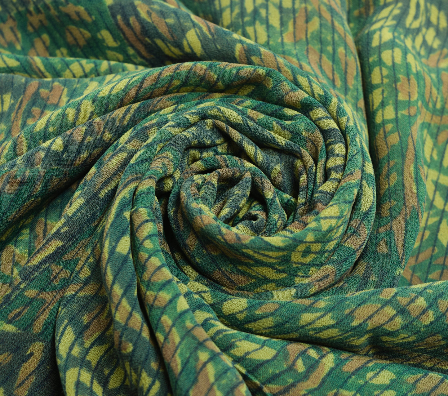 Sushila Vintage Green Saree 100% Pure Georgette Silk Printed Floral Craft Fabric