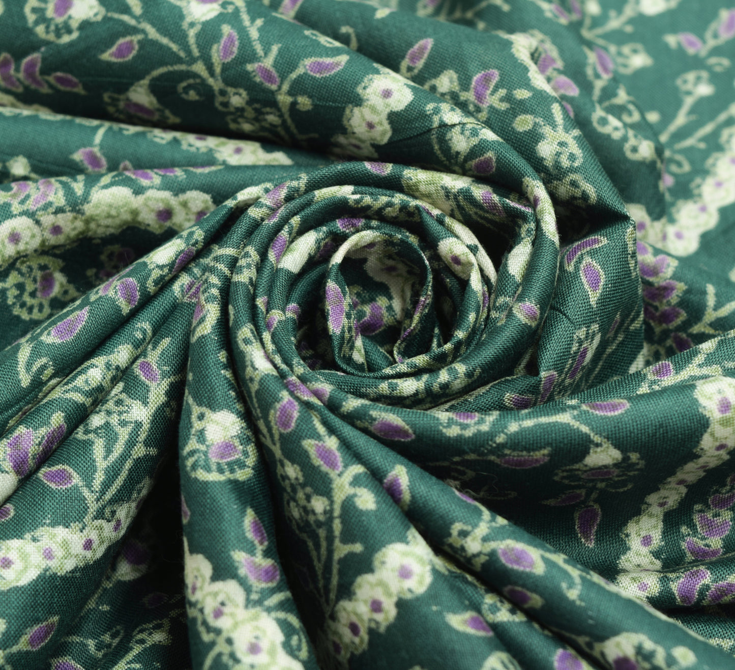 Sushila Vintage Green Saree 100% Pure Silk Hand Block Printed Soft Craft Fabric