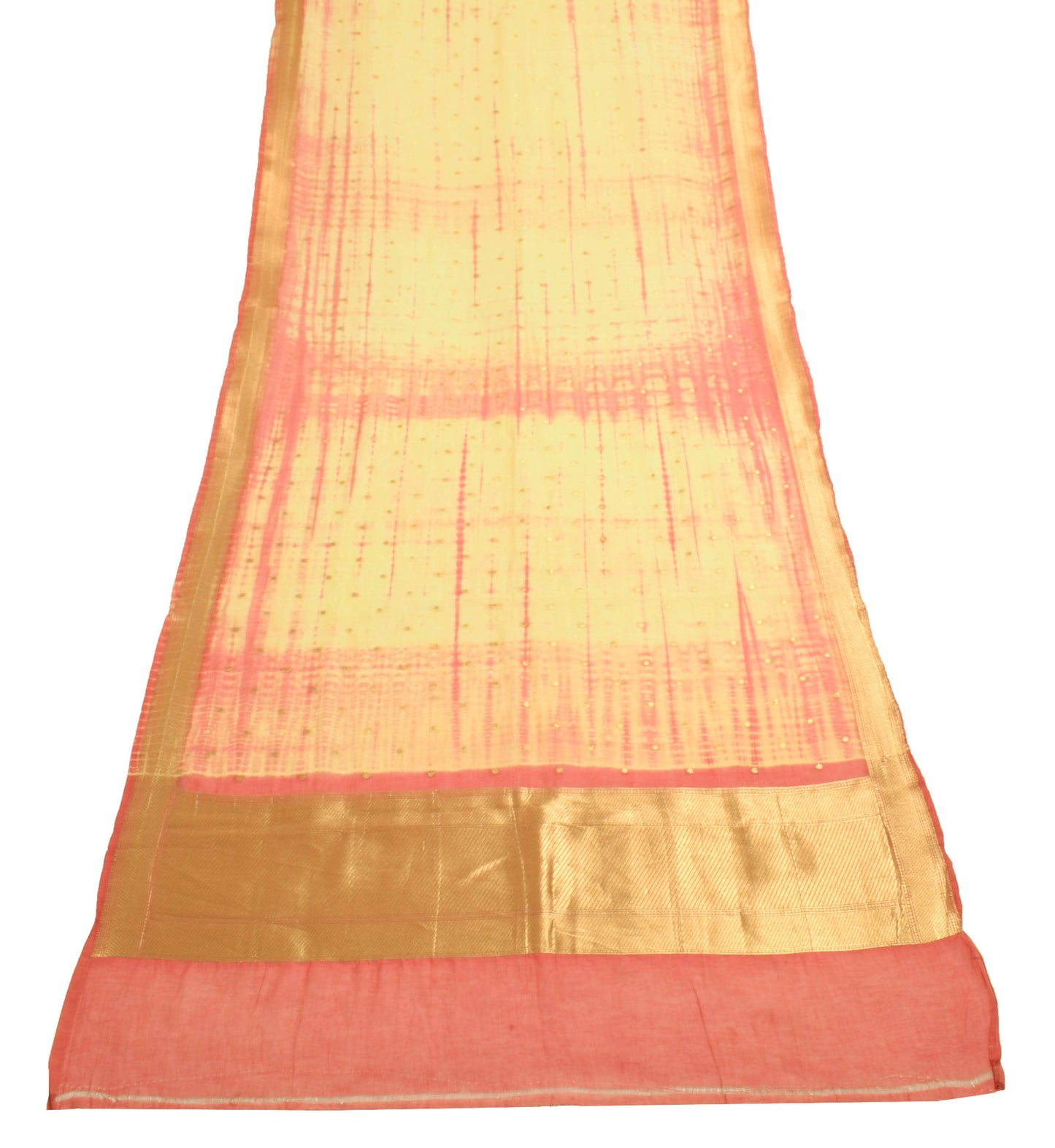 Sushila Vintage Yellow Dupatta 100% Pure Cotton Printed & Woven Long Stole Wrap