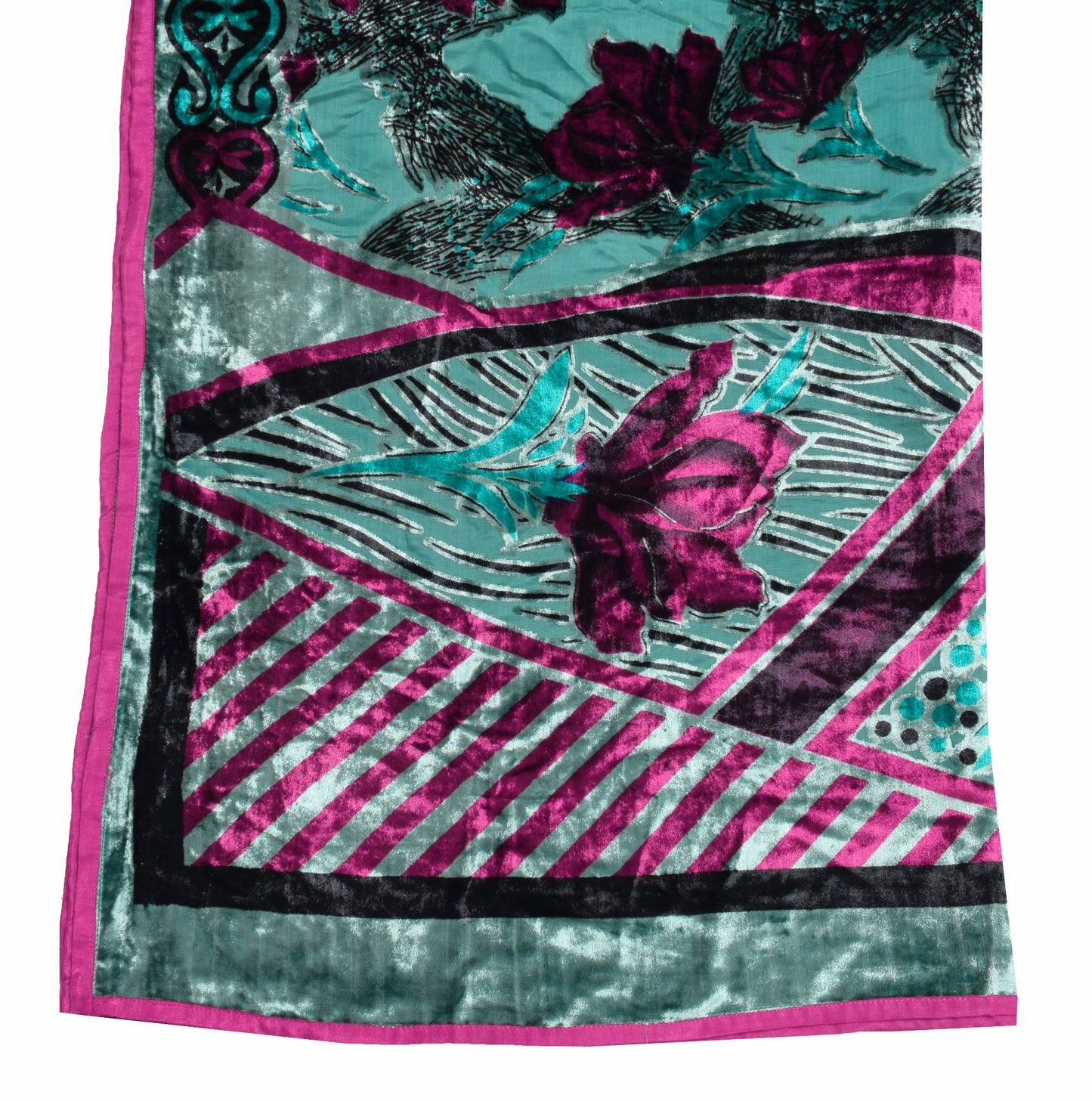 Sushila Vintage Velvet Brasso Dupatta Digital Printed Floral Long Stole Warp