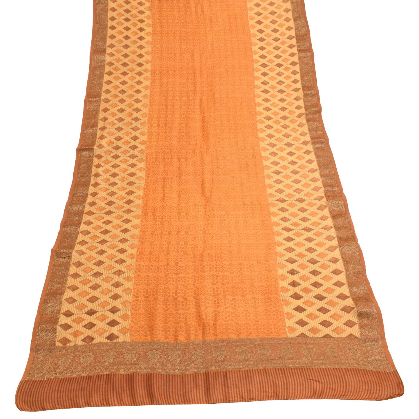 Sushila Vintage Mustard Dupatta Pure Cotton Hand Block Printed Soft Long Stole