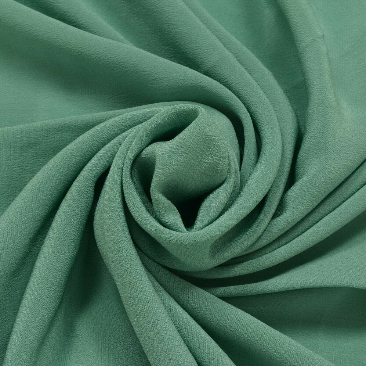 100% Pure Crepe Silk Vintage Sari Remnant Quilt Craft Fabric 5 Pc lot Green