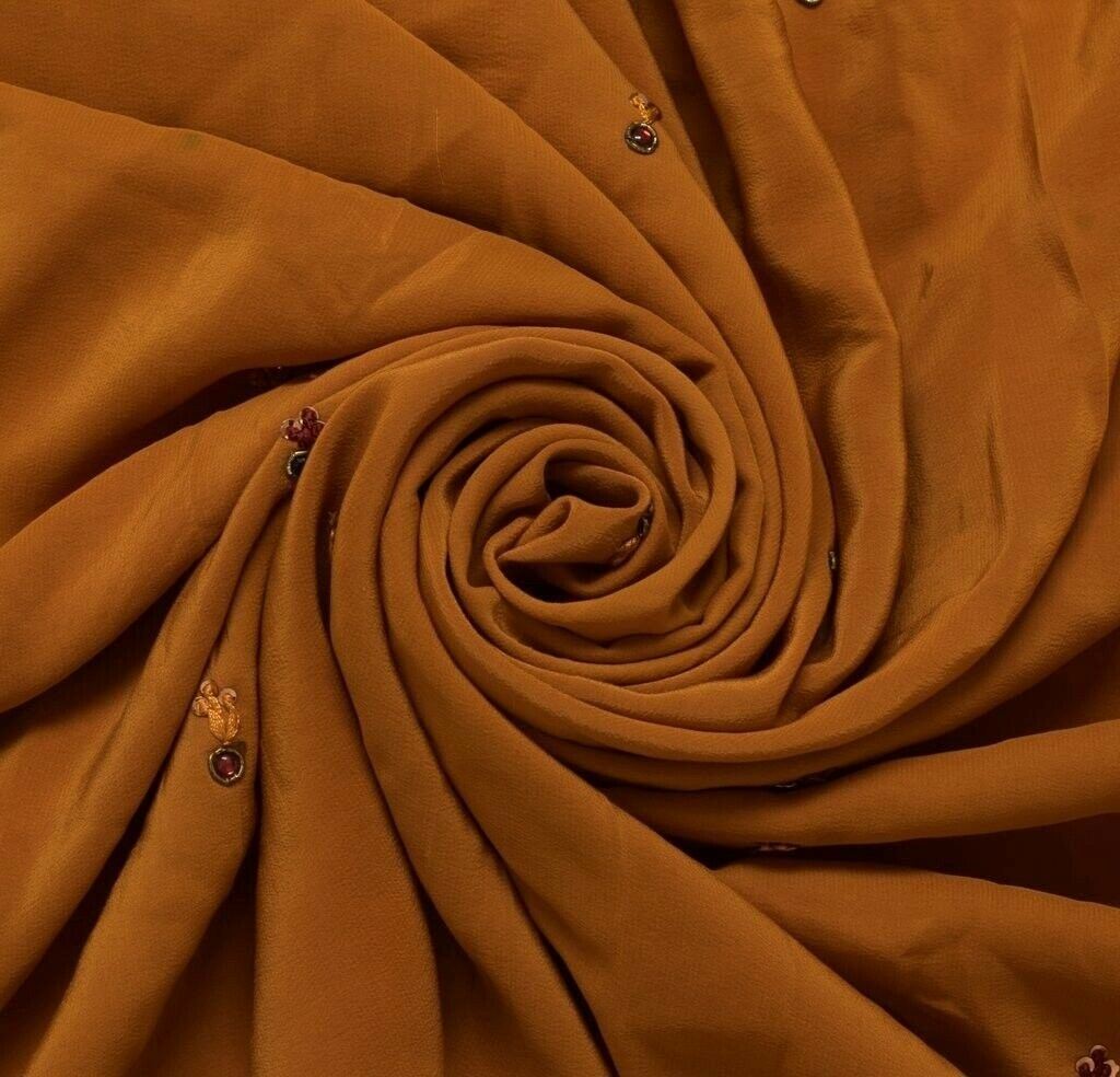 100% Pure Crepe Silk Vintage Sari Remnant Scrap Fabric for Sewing Craft