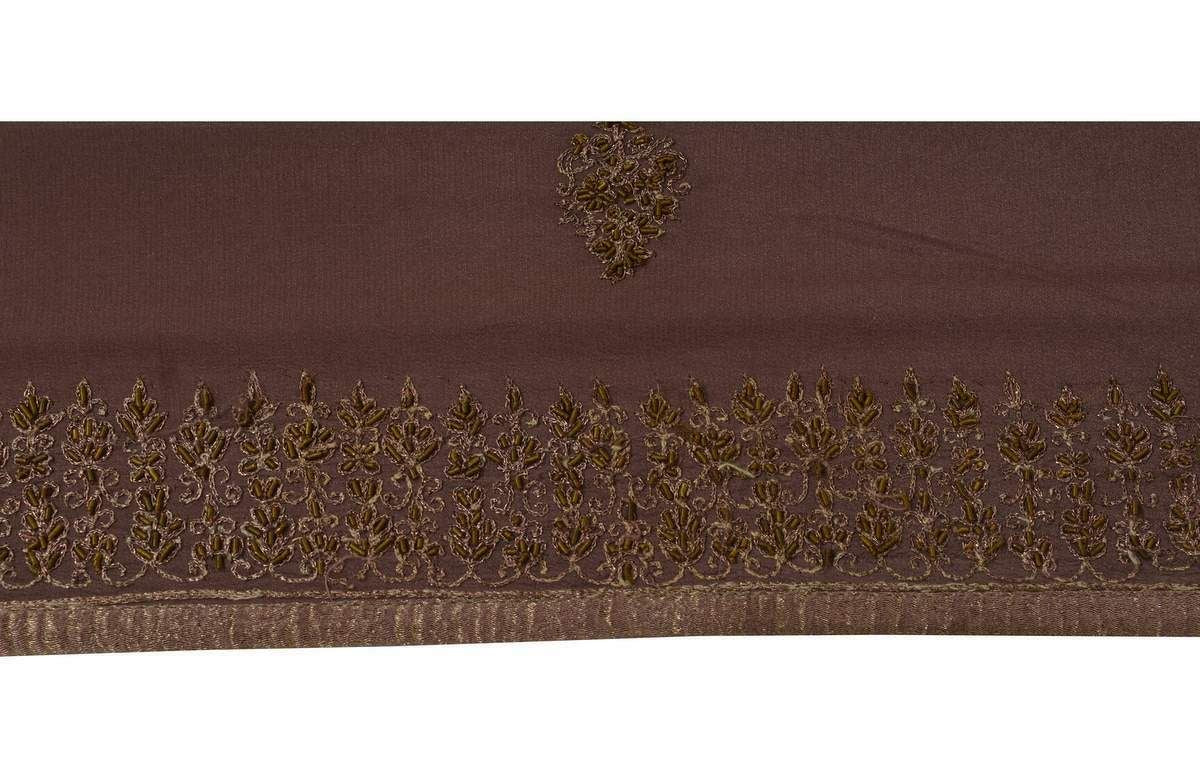 Vintage Sari Border Indian Craft Trim Embroidered Beaded Mauve Lace Ribbon