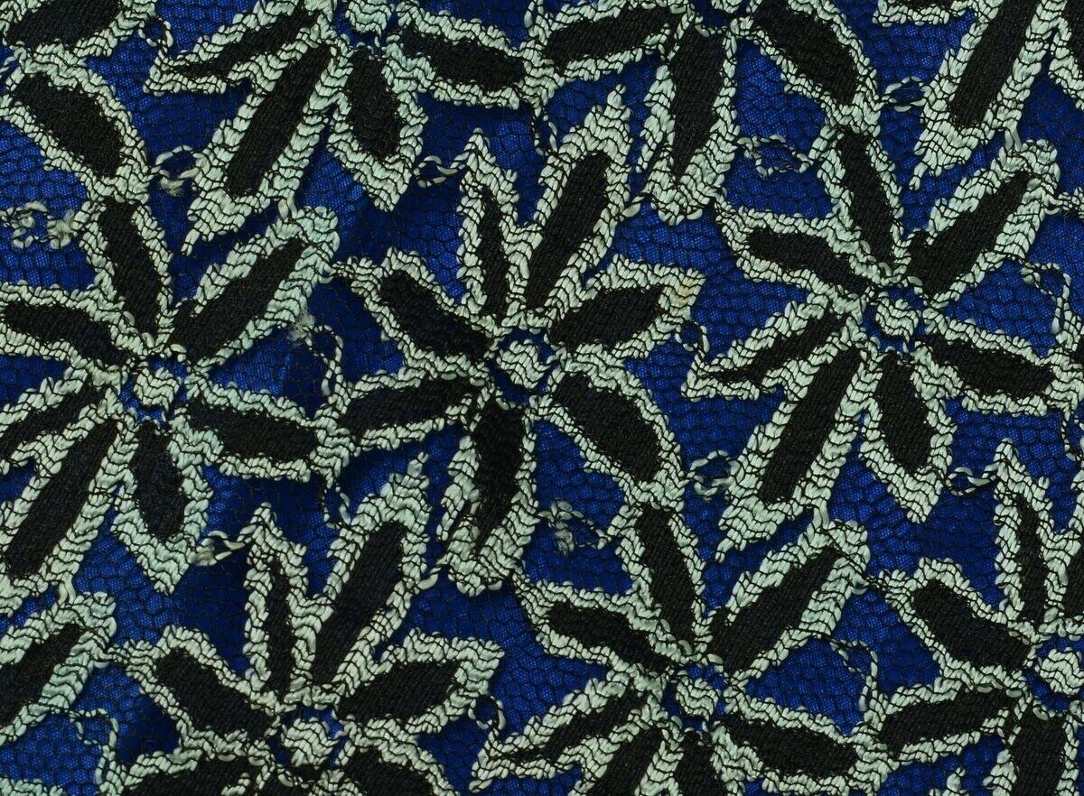 Vintage Saree Multi Purpose Design Fabric Piece for Sew Craft Embroidered Blue