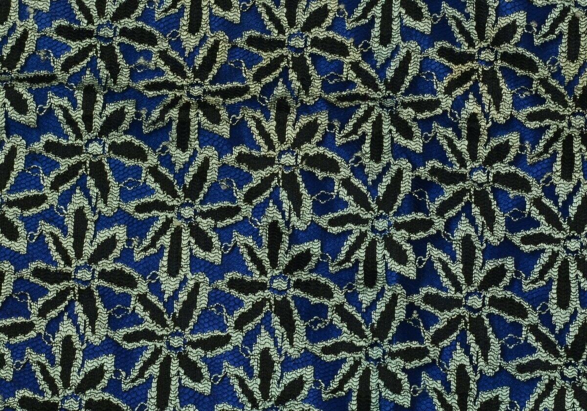 Vintage Saree Multi Purpose Design Fabric Piece for Sew Craft Embroidered Blue