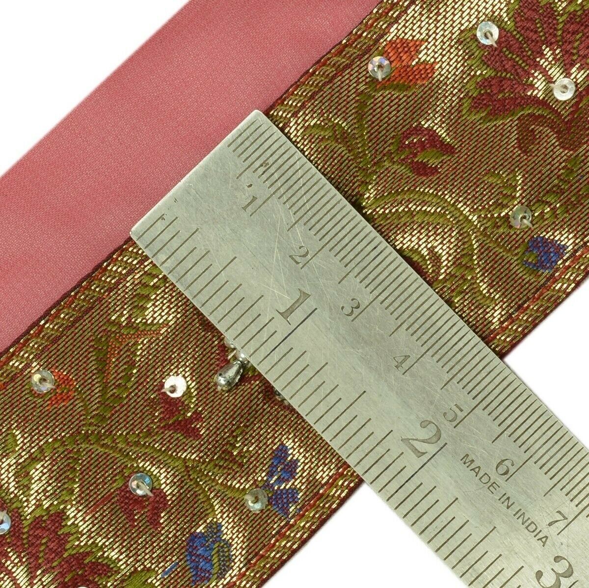 Vintage Sari Border Indian Craft Trim Zari Woven Hand Work Ribbon Lace Golden
