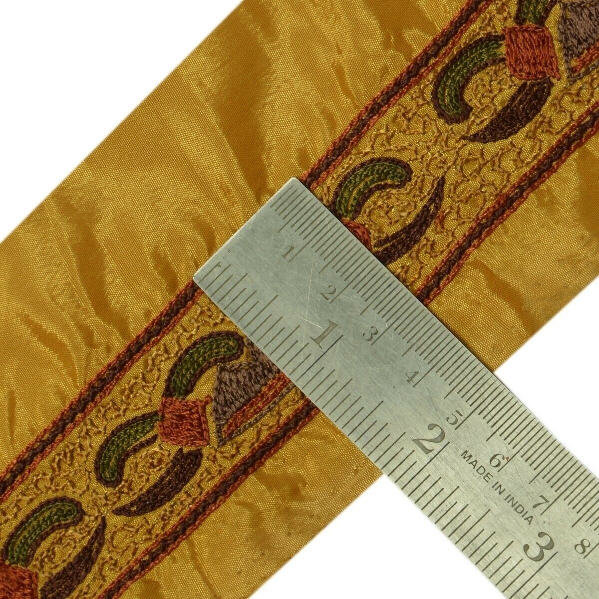 Vintage Sari Border Indian Craft Trim Embroidered Sewing Ribbon Antique Lace