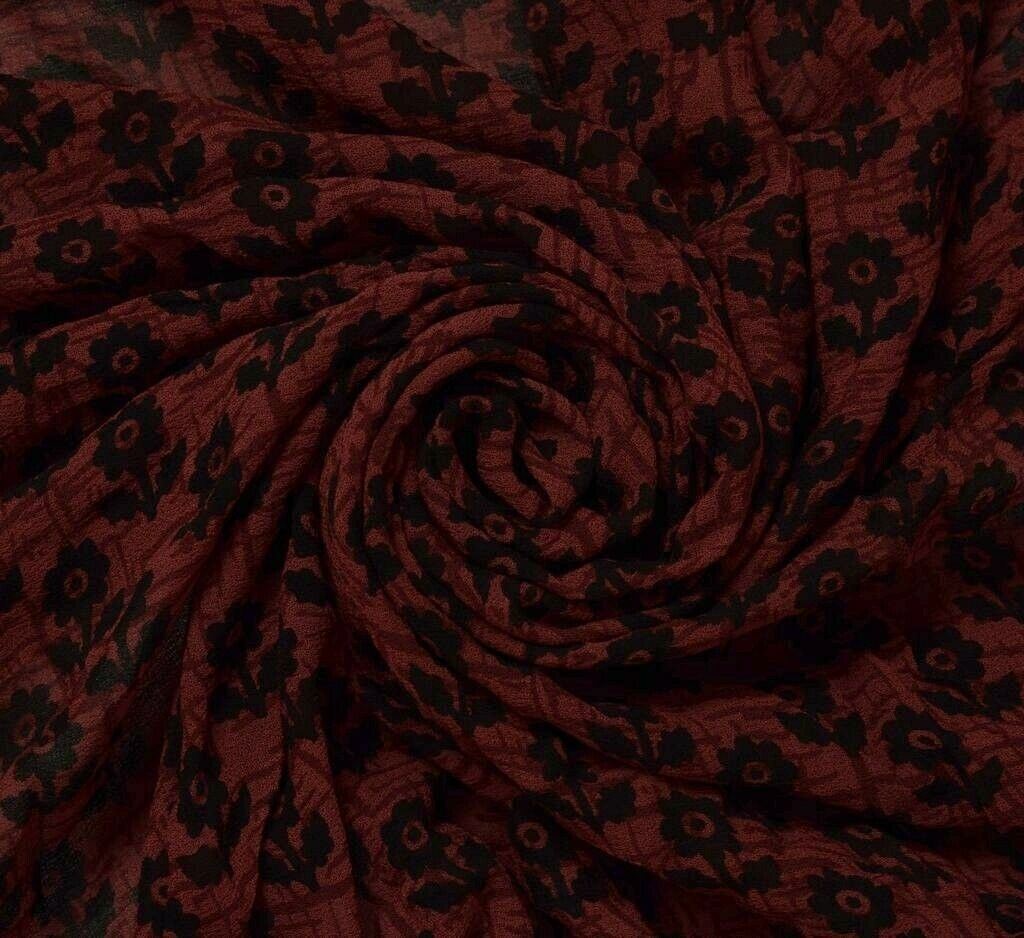 100% Pure Georgette Silk Vintage Sari Remnant Scrap Fabric for Sewing Craft