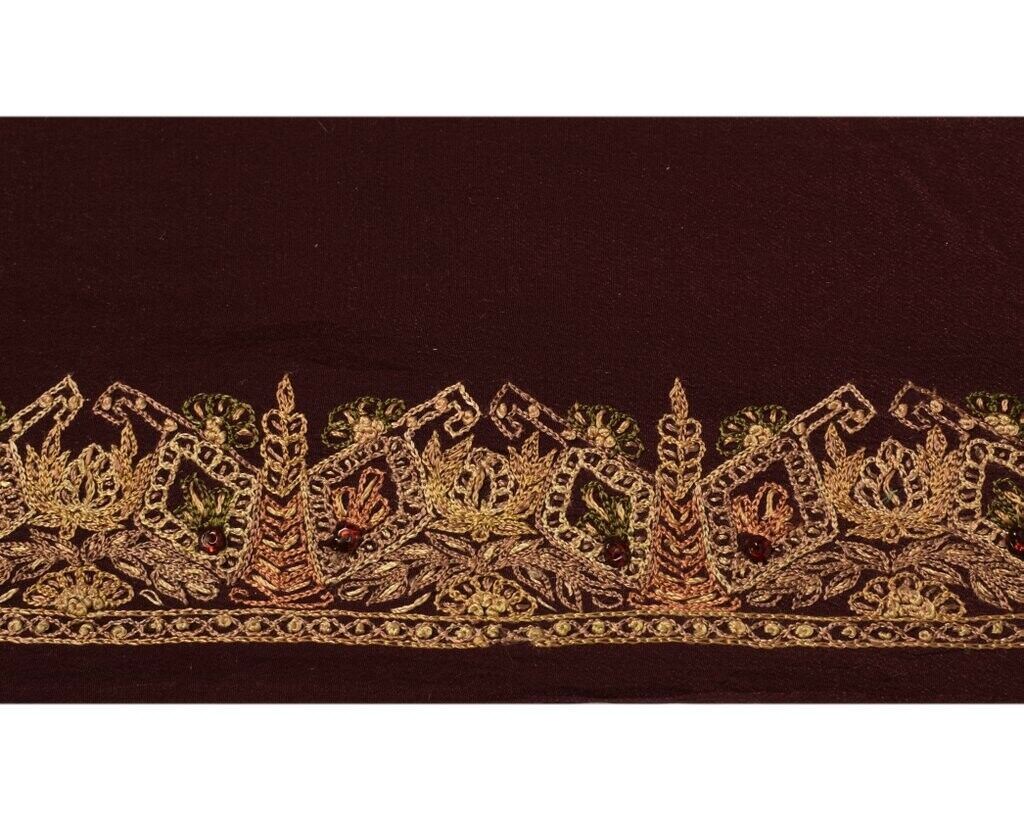 Vintage Sari Border Indian Craft Sewing Trim Hand Embroidered Ribbon Lace