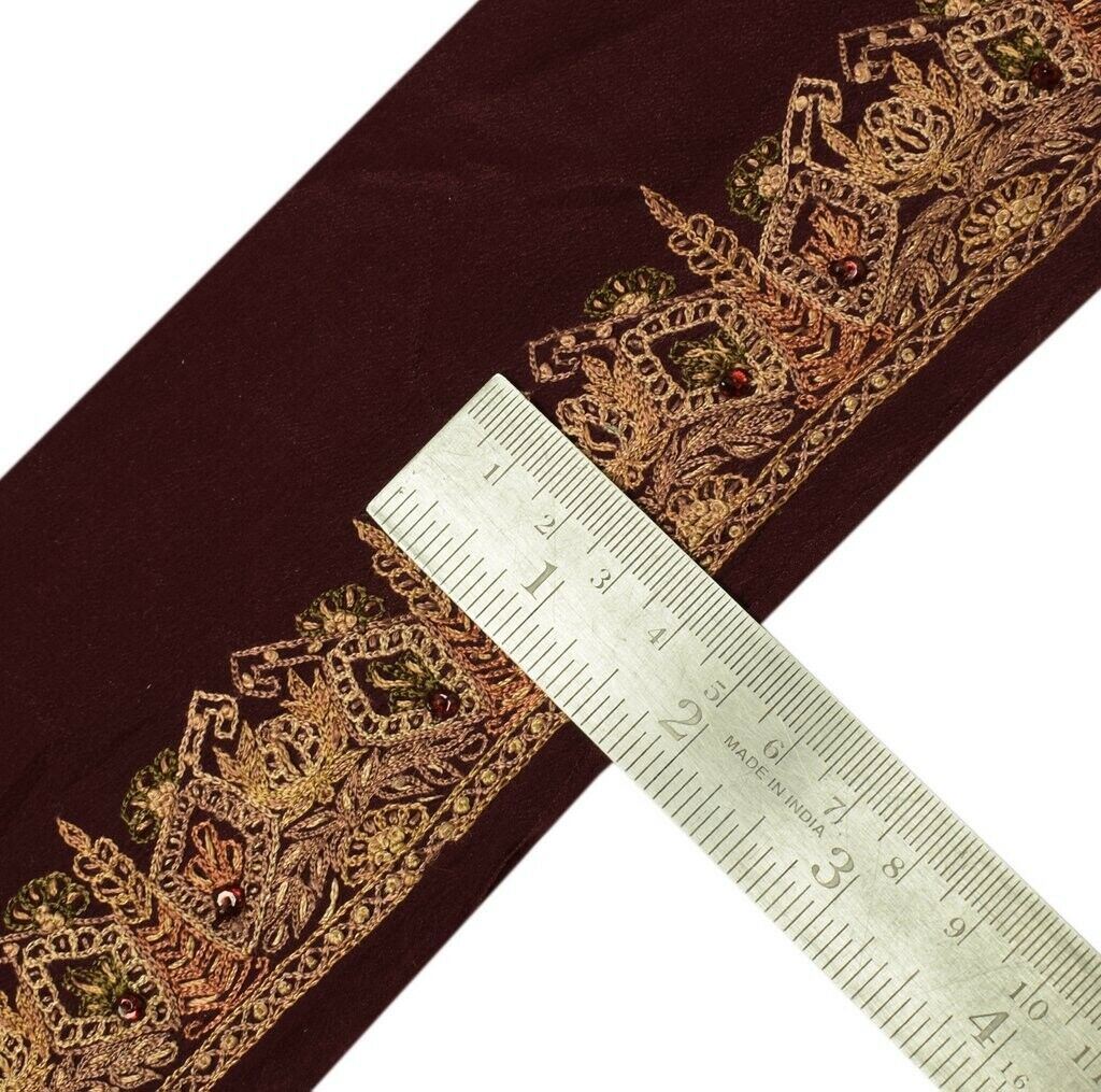 Vintage Sari Border Indian Craft Sewing Trim Hand Embroidered Ribbon Lace