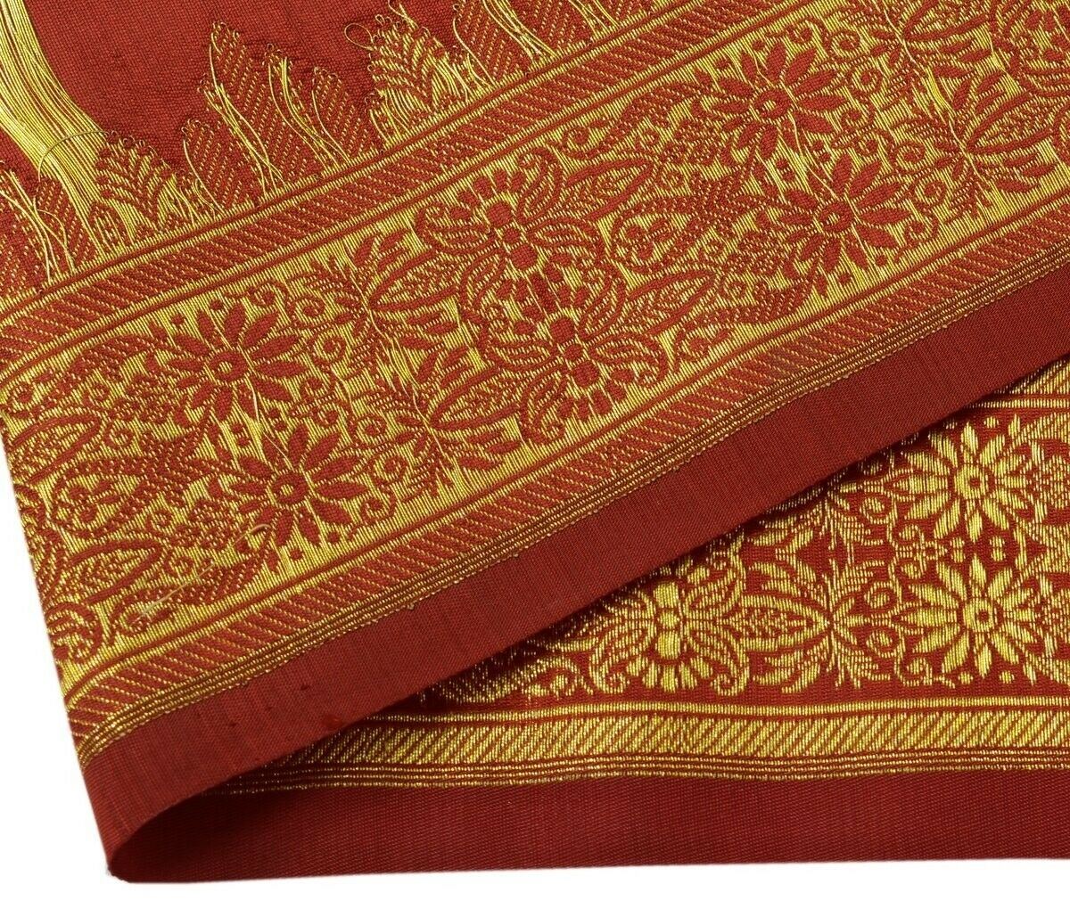 Vintage Sari Border Indian Craft Trim Woven Zari Brocade Sewing Ribbon Maroon