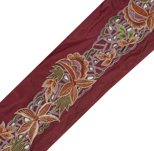 Vintage Sari Border Indian Craft Trim Embroidered Cut Work Sewing Ribbon Lace