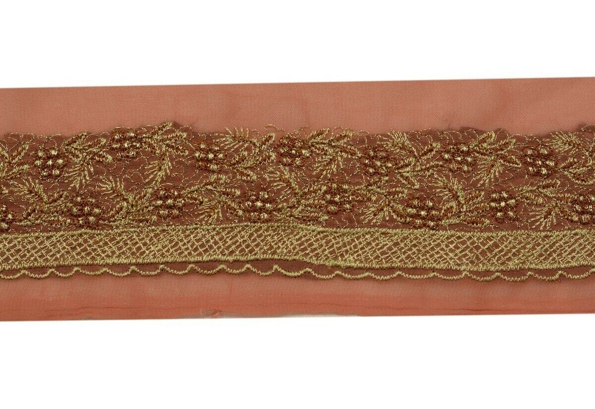 Vintage Saree Border Indian Craft Trim Floral Embroidered Sewing Ribbon Lace