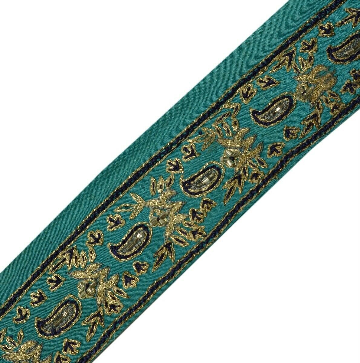 Vintage Saree Border Indian Craft Trim Beaded Embroidered Sewing Ribbon Lace