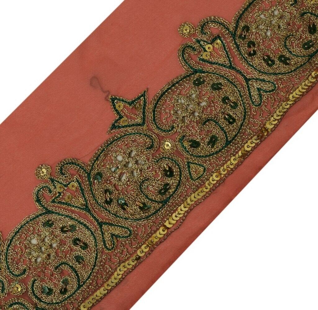 Vintage Sari Border Indian Craft Sewing Trim Zari Thread Embroidered Ribbon Lace