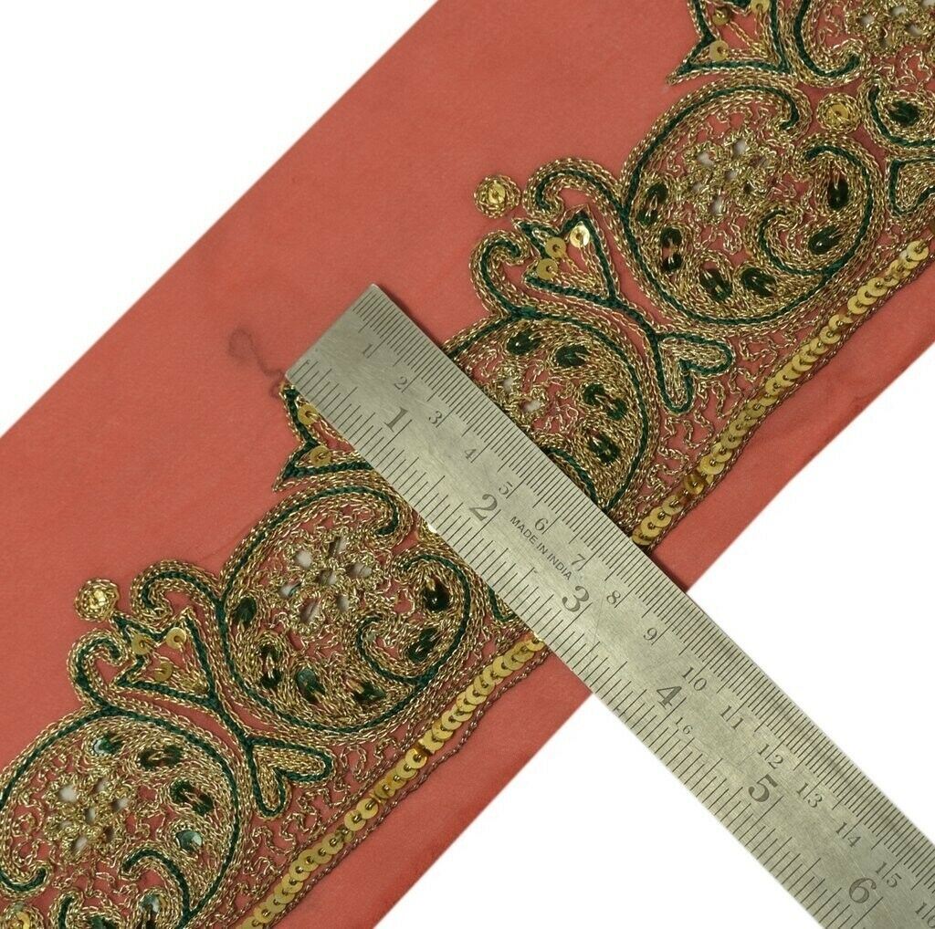 Vintage Sari Border Indian Craft Sewing Trim Zari Thread Embroidered Ribbon Lace