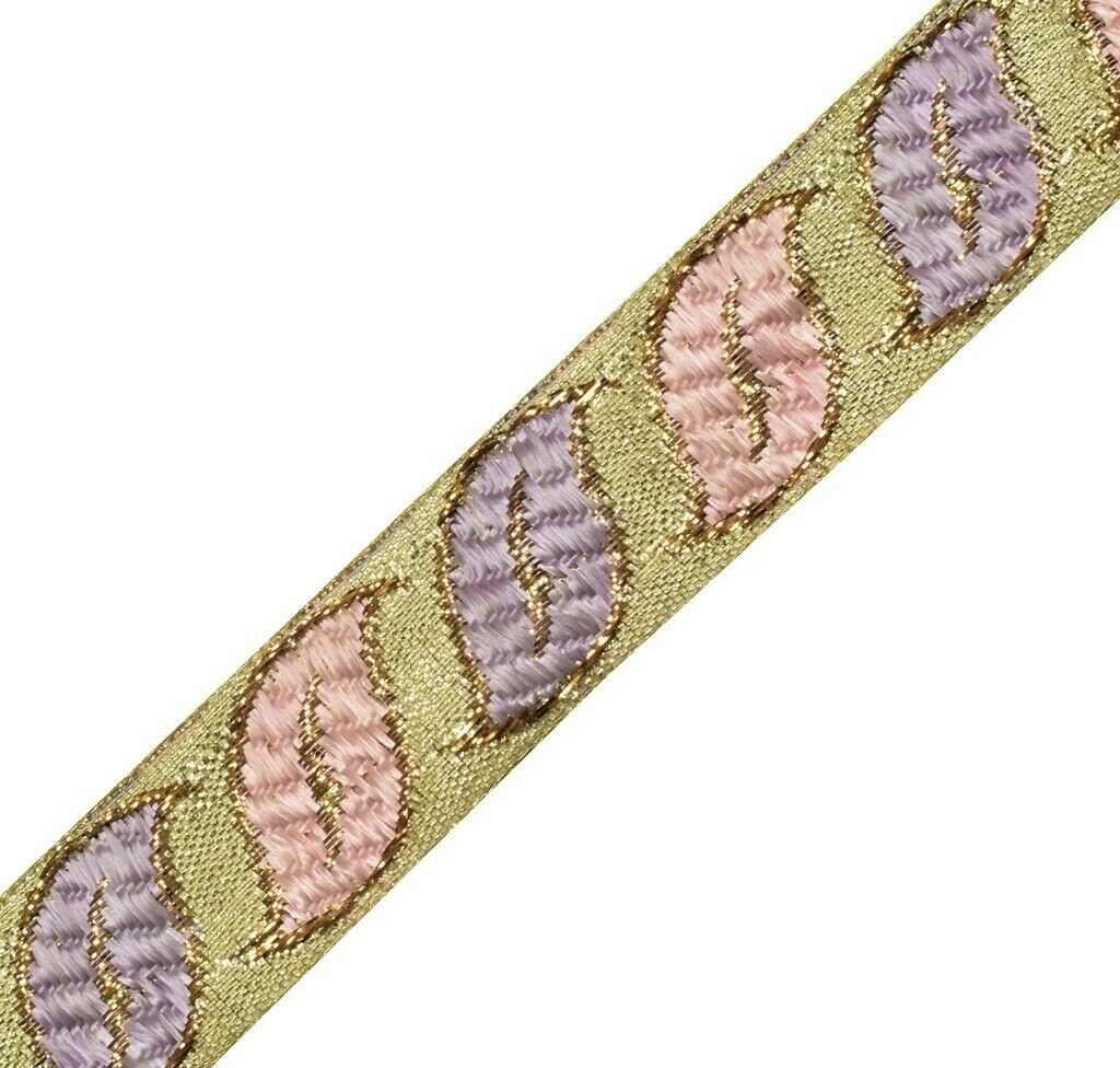 1.25" W 3 Yard Edging Border Indian Craft Trim Woven Multi Sewing Ribbon Lace