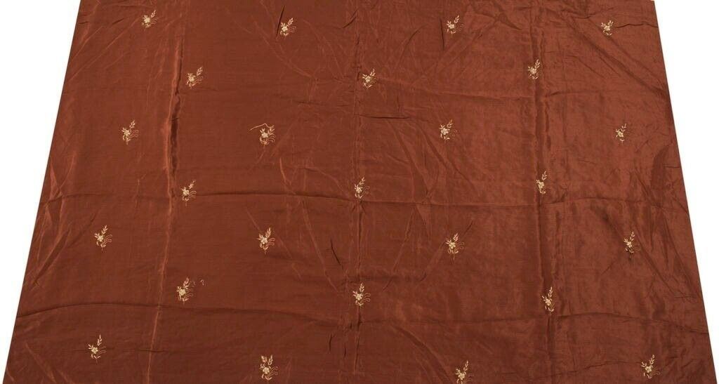 Vintage Saree Remnant Scrap Multi Purpose Embroidered 100% Silk Craft Fabric