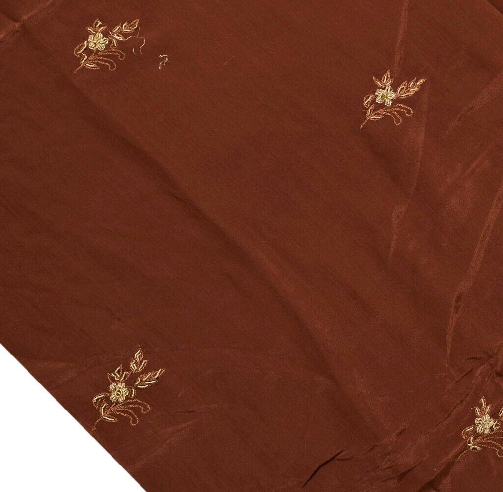 Vintage Saree Remnant Scrap Multi Purpose Embroidered 100% Silk Craft Fabric