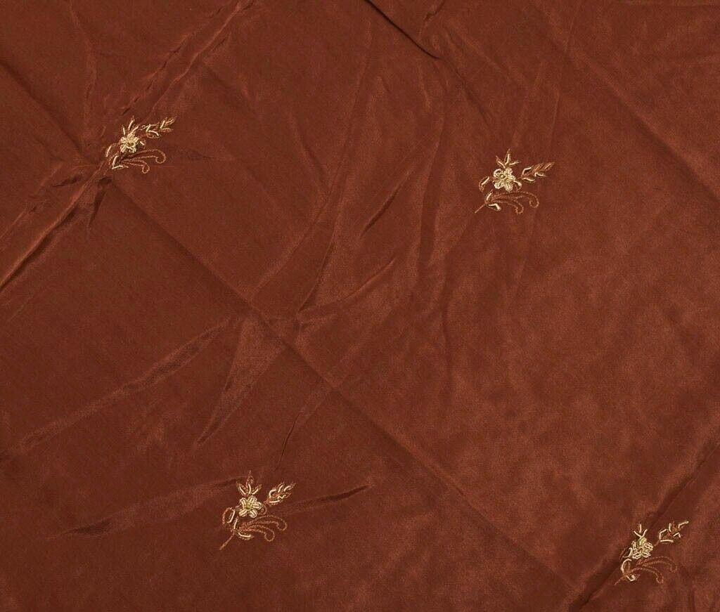 Vintage Saree Remnant Scrap Multi Purpose Embroidered 100% Silk Craft Fabric