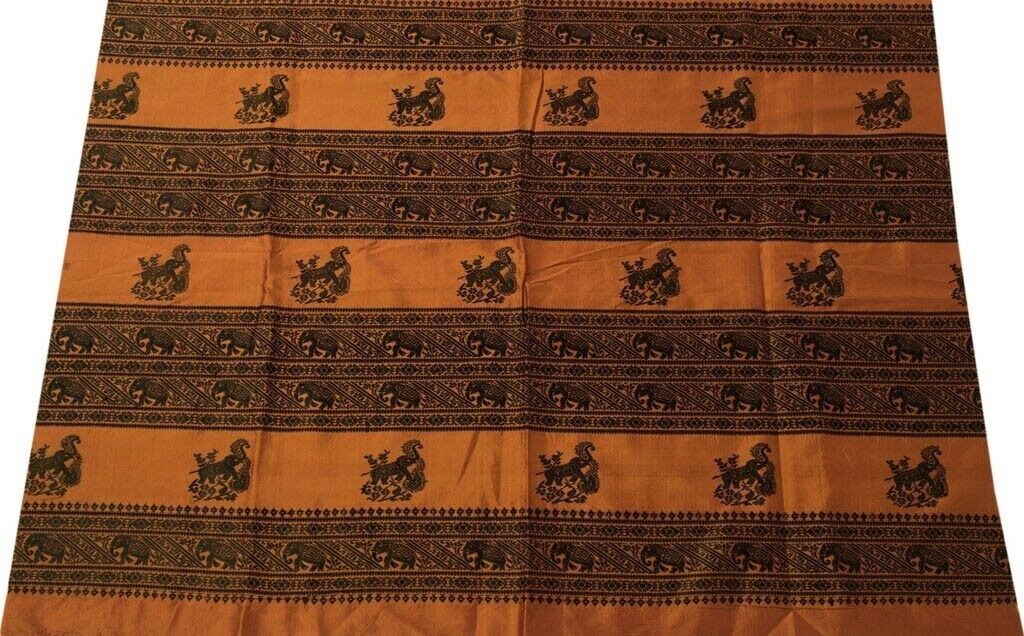 Vintage Saree Remnant Scrap Multi Purpose Woven Pure Silk Craft Design Fabric
