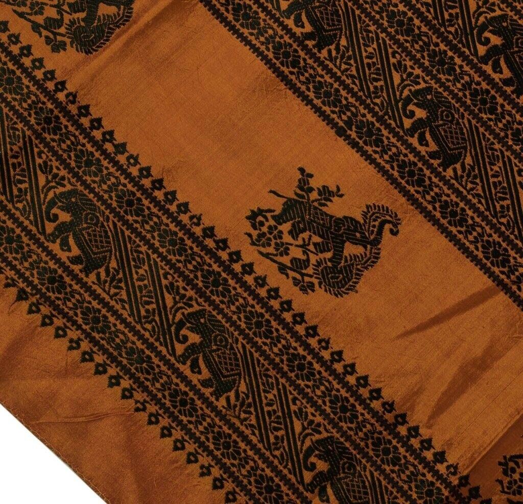 Vintage Saree Remnant Scrap Multi Purpose Woven Pure Silk Craft Design Fabric