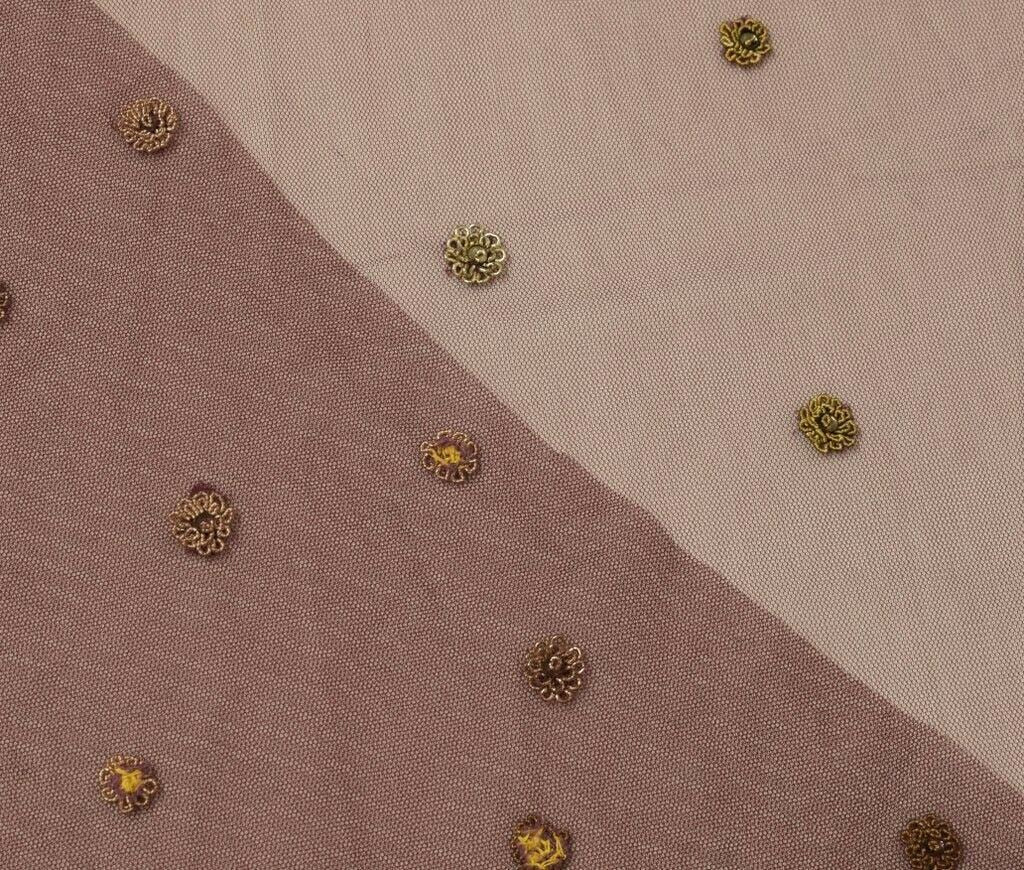 Vintage Saree Remnant Scrap Multi Purpose Hand Beaded Maroon Design Fabric