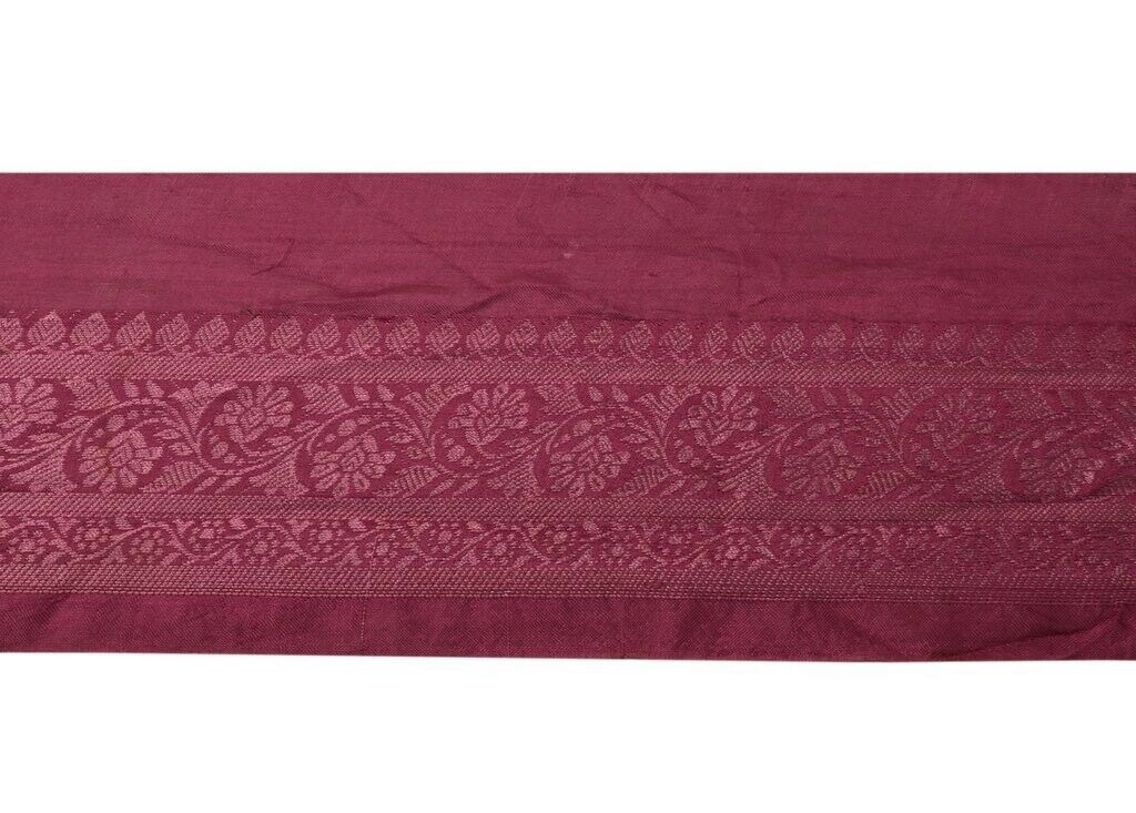 Vintage Sari Border Indian Craft Sewing Trim Woven Magenta Ribbon Lace