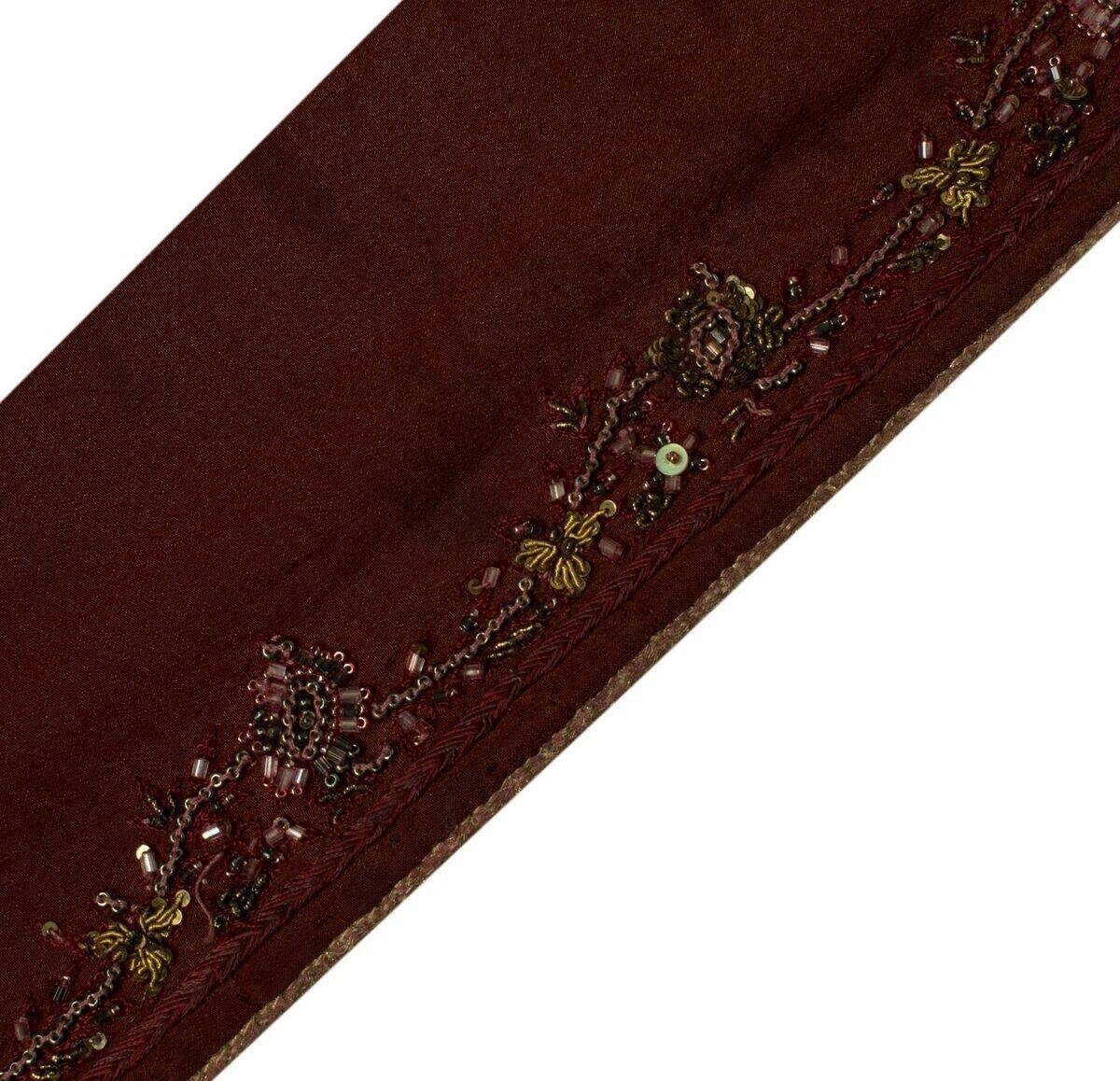 Vintage Sari Border Indian Craft Sewing Trim Hand Beaded Edging Ribbon Lace