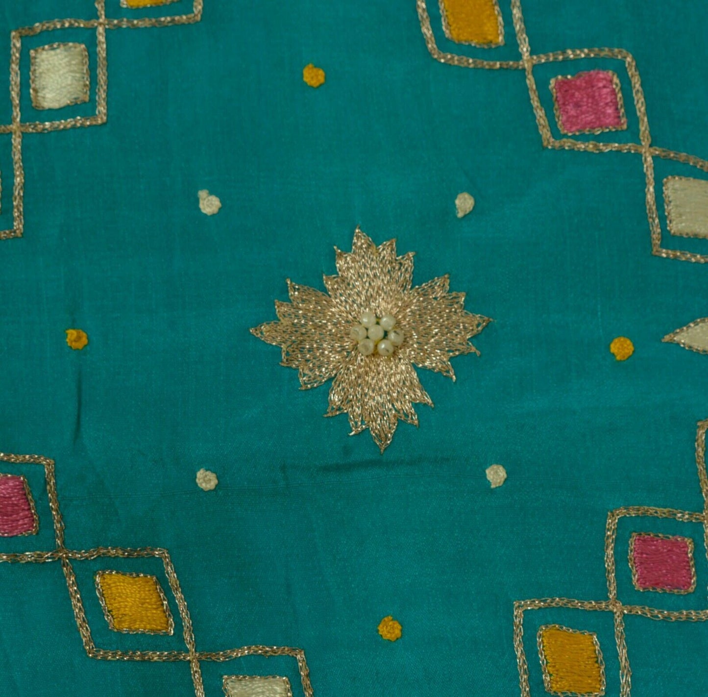 Vintage Saree Remnant Scrap Multi Purpose Craft Hand Beaded Embroidered Fabric