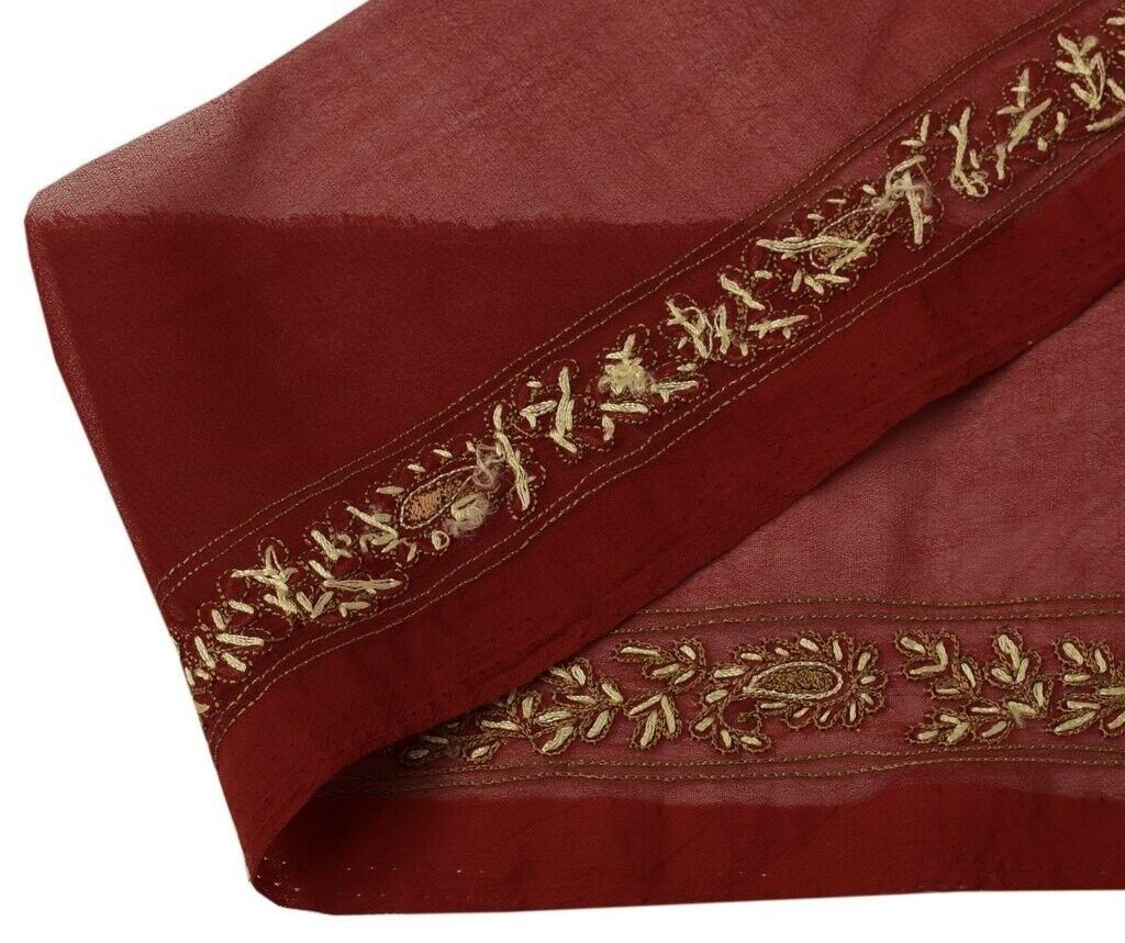 Vintage Sari Border Indian Craft Sewing Trim Hand Embroidered Ribbon Lace Red
