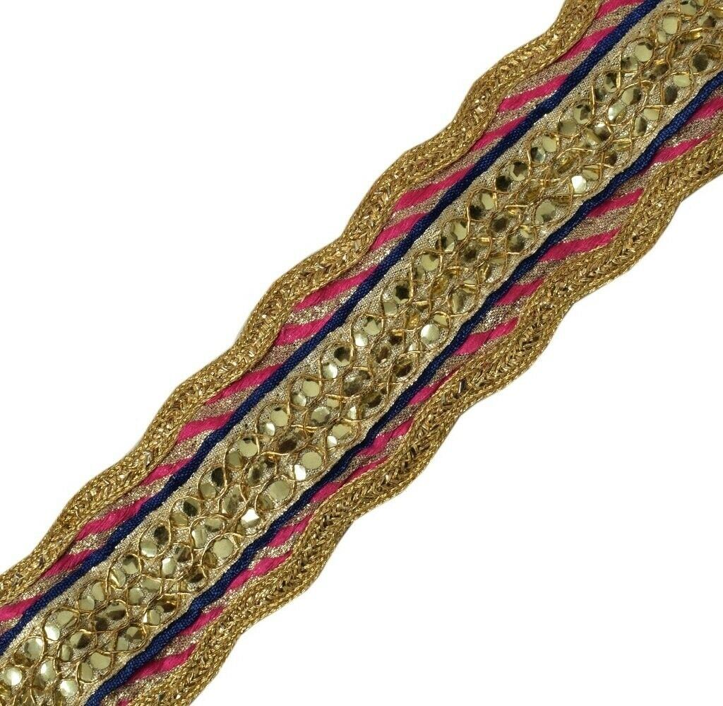 Vintage Sari Border Indian Craft Sewing Trim Sequins Dori Stitch Lace Ribbon