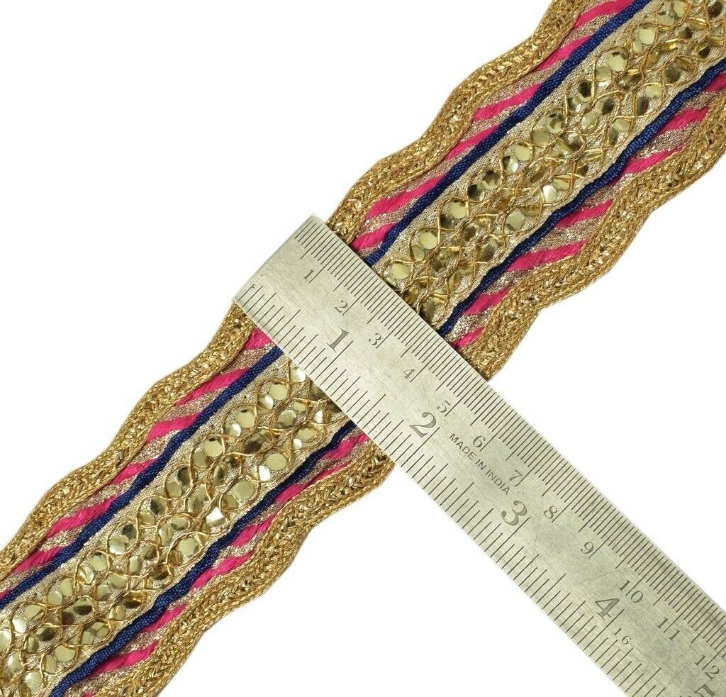 Vintage Sari Border Indian Craft Sewing Trim Sequins Dori Stitch Lace Ribbon