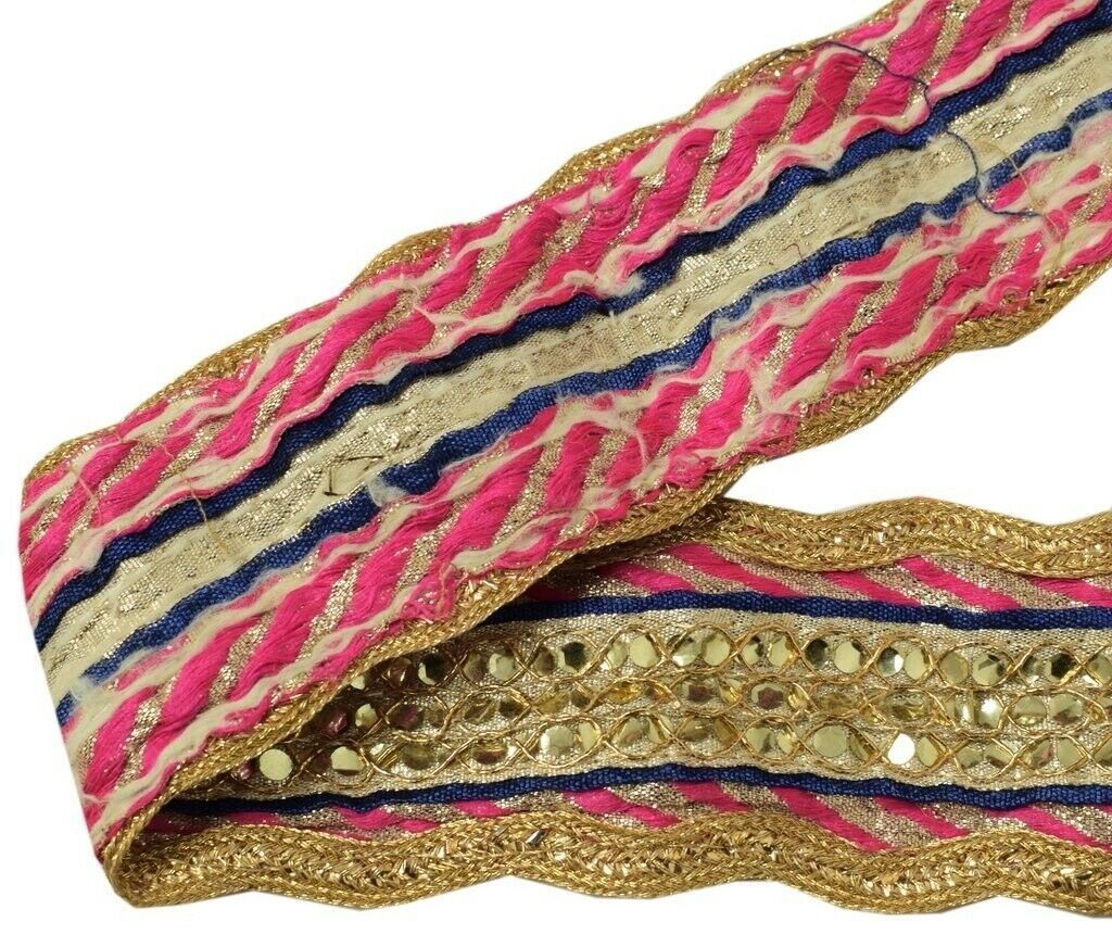 Vintage Sari Border Indian Craft Sewing Trim Sequins Dori Stitch Lace Ribbon