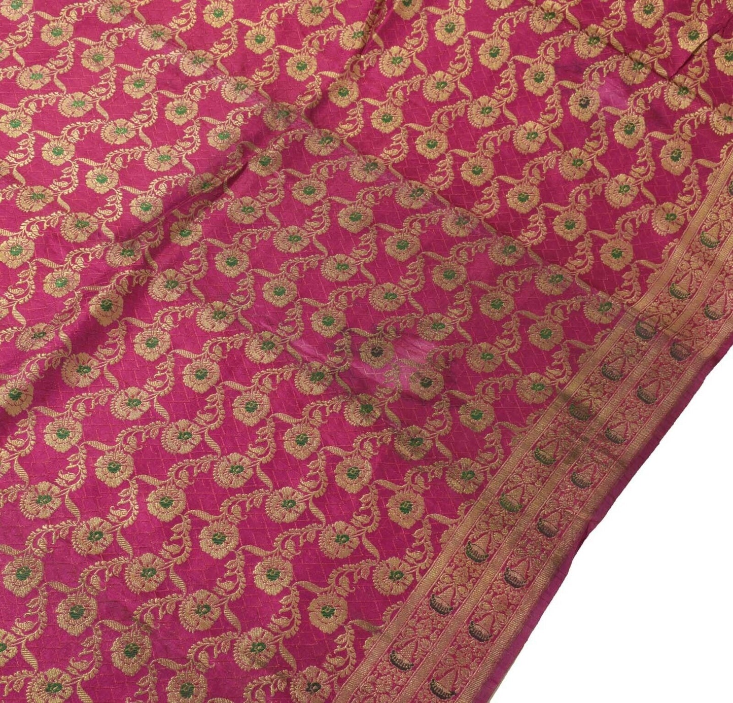 Vintage Heavy Saree Indian Art Silk Zari Woven Brocade Banarasi Scrap Sari