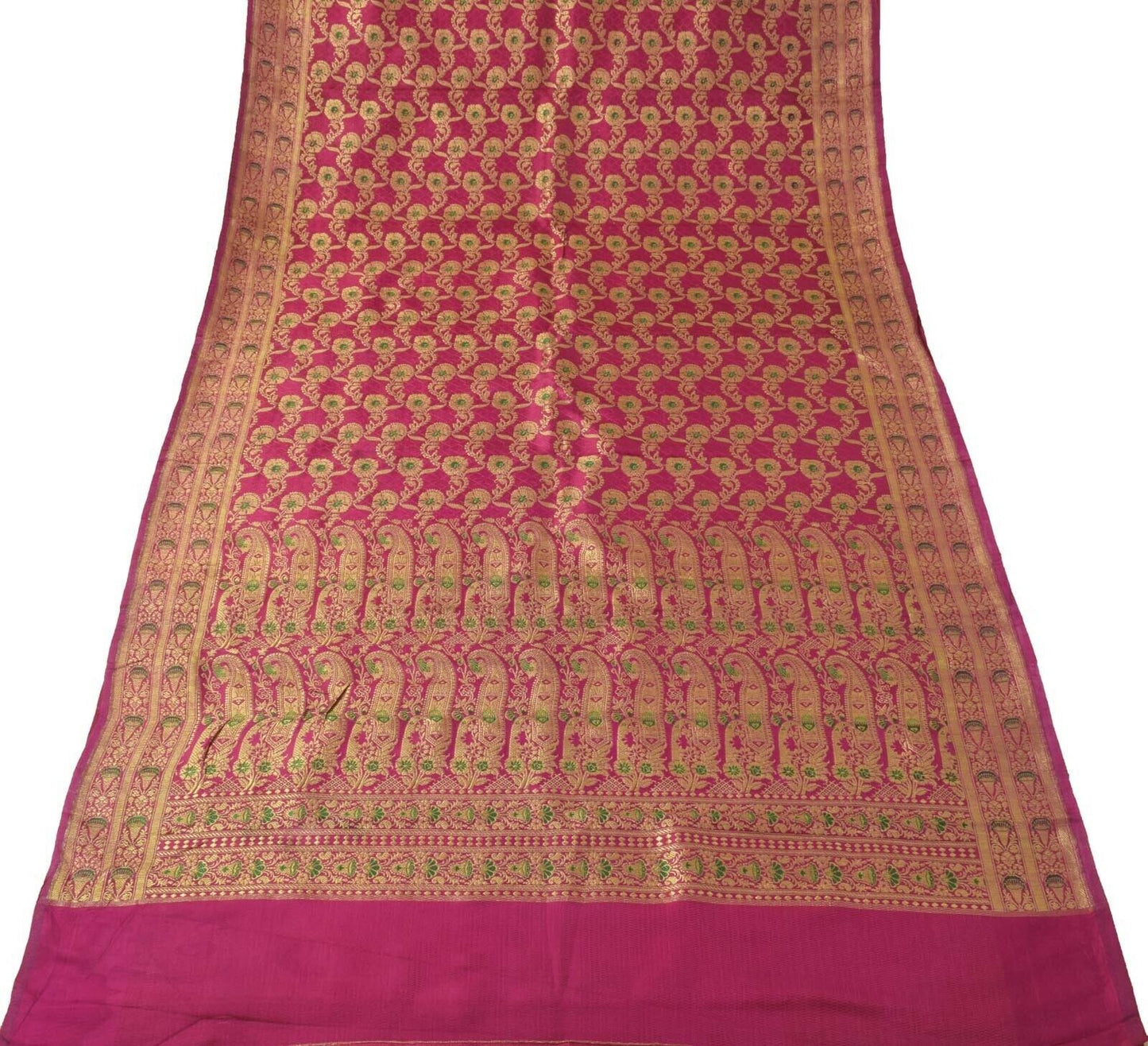 Vintage Heavy Saree Indian Art Silk Zari Woven Brocade Banarasi Scrap Sari