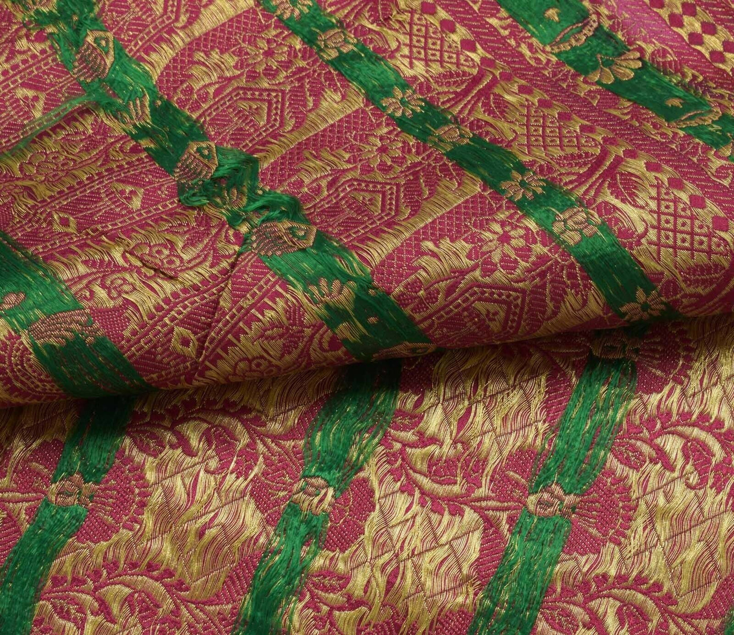 Vintage Heavy Saree Indian Art Silk Zari Woven Brocade Banarasi Scrap Sari