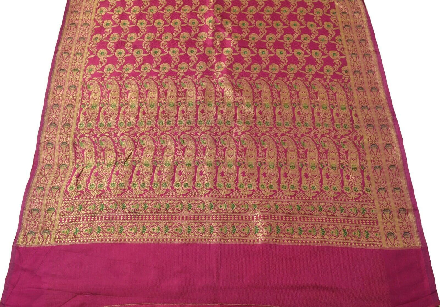 Vintage Heavy Saree Indian Art Silk Zari Woven Brocade Banarasi Scrap Sari