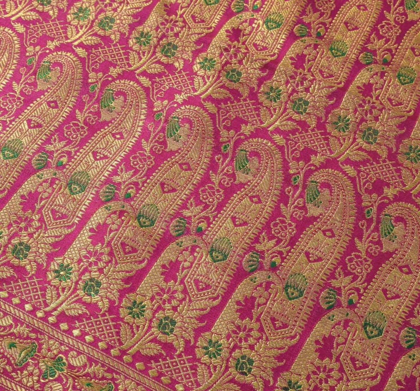 Vintage Heavy Saree Indian Art Silk Zari Woven Brocade Banarasi Scrap Sari